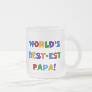 Bright Colours World's Best Papa Tshirts and Gifts Frosted Glass Coffee Mug