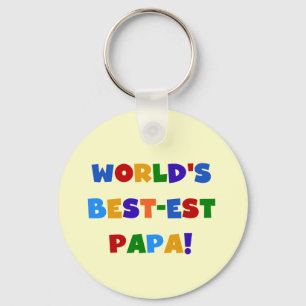Bright Colours World's Best Papa Tshirts and Gifts Key Ring