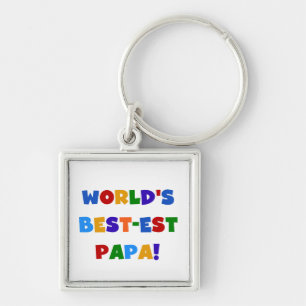 Bright Colours World's Best Papa Tshirts and Gifts Key Ring