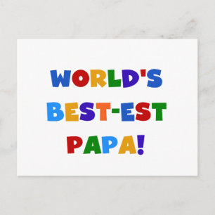 Bright Colours World's Best Papa Tshirts and Gifts Postcard