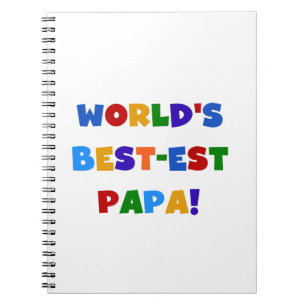 Bright Colours World's Best Papa Tshirts and Gifts Spiral Notebook