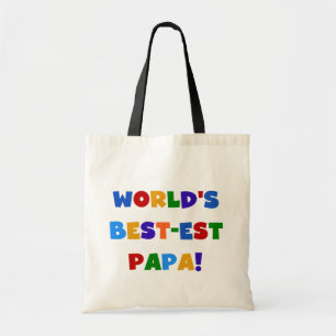 Bright Colours World's Best Papa Tshirts and Gifts Tote Bag