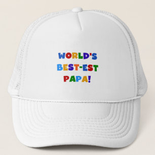 Bright Colours World's Best Papa Tshirts and Gifts Trucker Hat