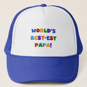 Bright Colours World's Best Papa Tshirts and Gifts Trucker Hat