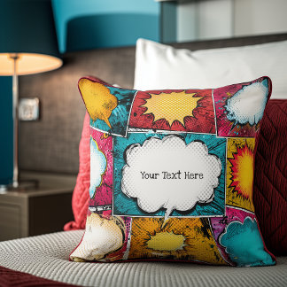 Bright Comic Book Pop Art Cushion