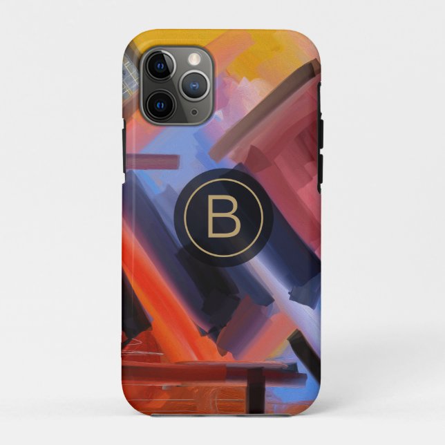Bright Contemporary Artwork Red Orange Pink Blue Case-Mate iPhone Case (Back)