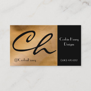 Bright Copper And Black Business Cards