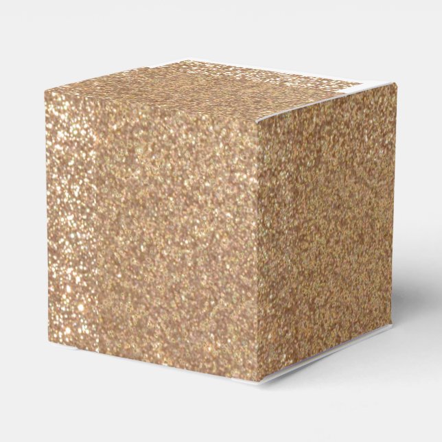 Bright Copper Glitter Sparkles Favour Box (Back Side)