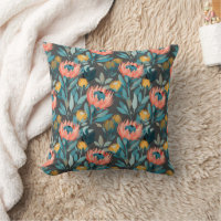 Bright Coral and Teal Protea Florals