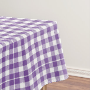 Bright Cottage Modern Gingham Classic Purple Tablecloth