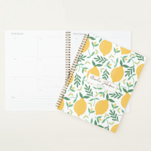 Bright Country Farm Yellow Lemon Pattern Planner