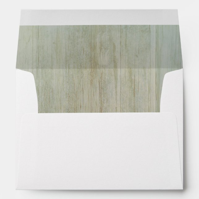 Bright Country Rustic Wood Barn Wedding Envelopes (Back (Bottom))