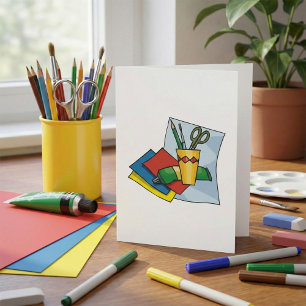 Bright Craft Supplies Colorful Art Tools Card