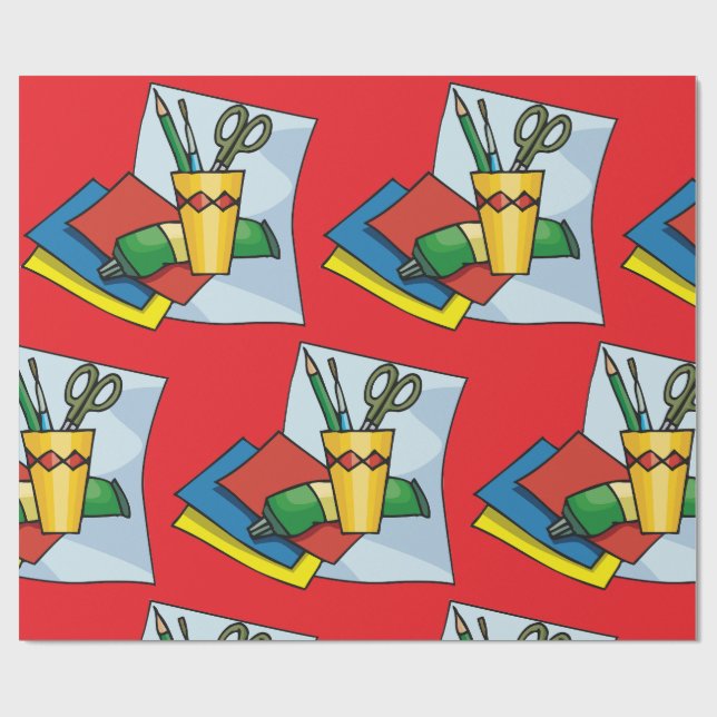 Bright Craft Supplies Colorful Art Tools Wrapping Paper (Flat)
