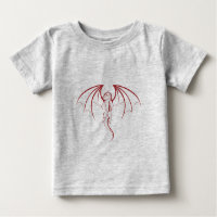 Bright Crimson Red Mythical Dragon Emblem
