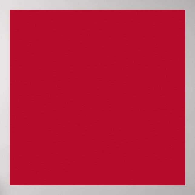 Bright Crimson Red Solid Trend Colour Background Poster (Front)