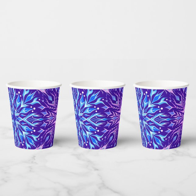 Bright crystal snowflakes ornament    paper cups (Multi)