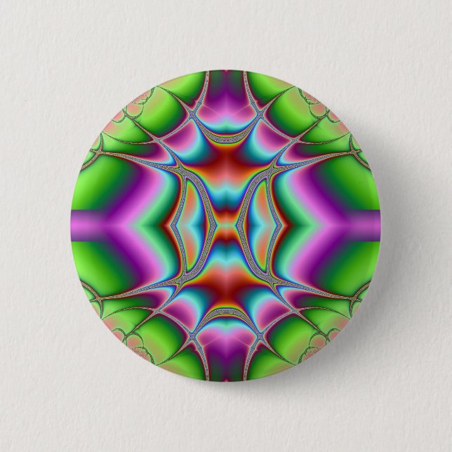 Bright Curls 6 Cm Round Badge (Front)