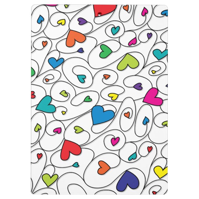 Bright curly hearts clipboard (Back)