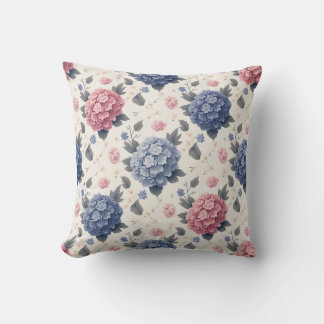 Bright cushion with hydrangea design