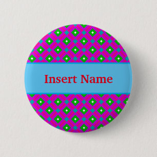 Bright Customised Name Pin Button