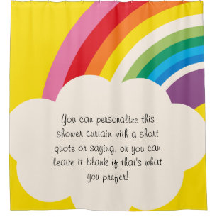 Bright Customised Rainbow and Cloud Shower Curtain