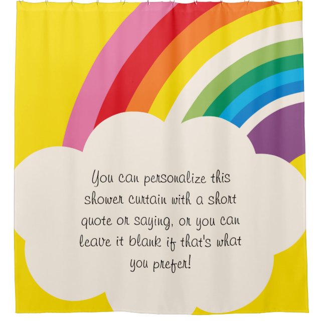 Bright Customised Rainbow and Cloud Shower Curtain (Front)