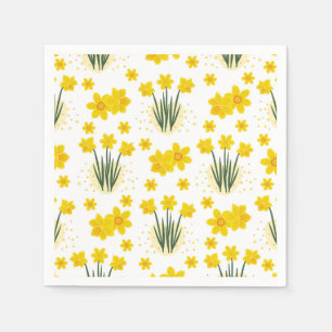 Bright daffodils, seamless pattern napkin
