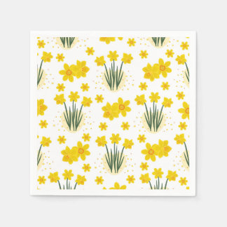 Bright daffodils, seamless pattern napkin
