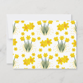 Bright daffodils, seamless pattern postcard
