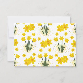 Bright daffodils, seamless pattern thank you card
