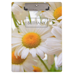 Bright Daisies Elegant Personalised Clipboard