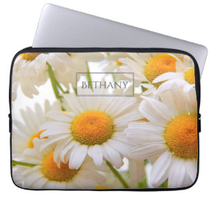 Bright Daisies Flowers Elegant Personalised Laptop Sleeve