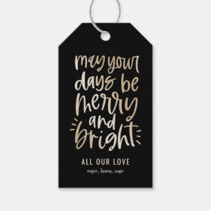 Bright Days EDITABLE COLOR Holiday Gift Tags