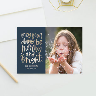 Bright Days EDITABLE COLOR Holiday Photo Card