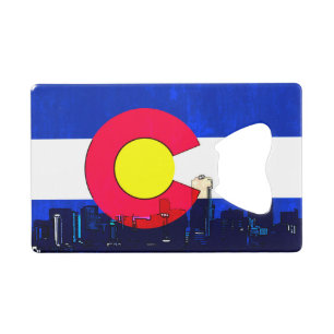 Bright Denver Colorado flag card bottle opener