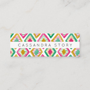 Bright Diamonds Watercolor Modern Pattern Mini Business Card