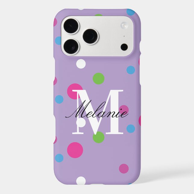 Bright Dots Colourful Custom Monogram (Back)
