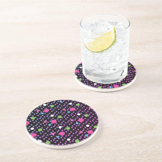 Bright Dots on Dot Pattern   Coaster (Side)