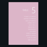 Bright Dusty Pink Wedding Table Number Card<br><div class="desc">This gorgeous dusty pink table number is designed to be modern and sleek, with a practical simplicity. Its modern, minimalist design includes a place to write your guest's names, and the font makes them easy for your guests to read. I have added the name section to the back of the...</div>