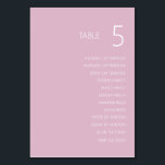 Bright Dusty Pink Wedding Table Number Card<br><div class="desc">This gorgeous dusty pink table number is designed to be modern and sleek, with a practical simplicity. Its modern, minimalist design includes a place to write your guest's names, and the font makes them easy for your guests to read. I have added the name section to the back of the...</div>