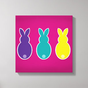 Bright Easter Bunny Silhouette Canvas Print