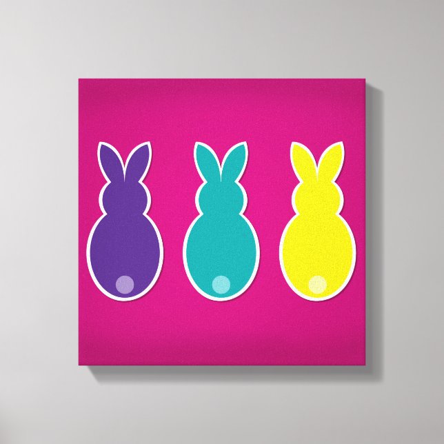 Bright Easter Bunny Silhouette Canvas Print (Front)