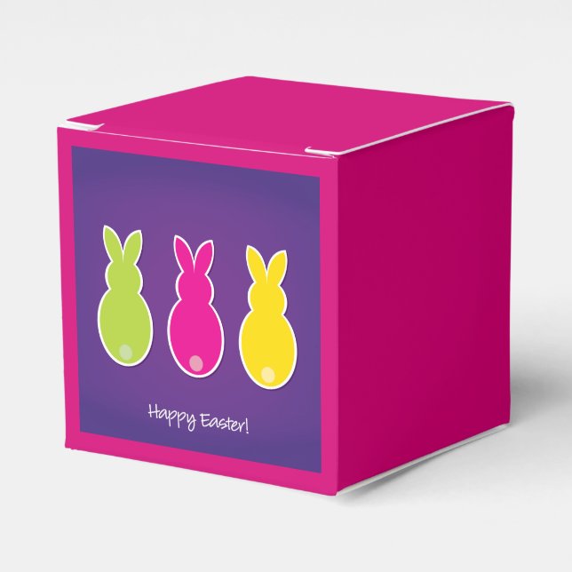 Bright Easter Bunny Silhouette Favour Box (Front Side)