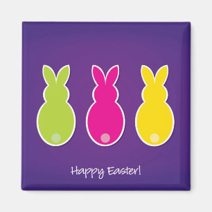 Bright Easter Bunny Silhouette Magnet
