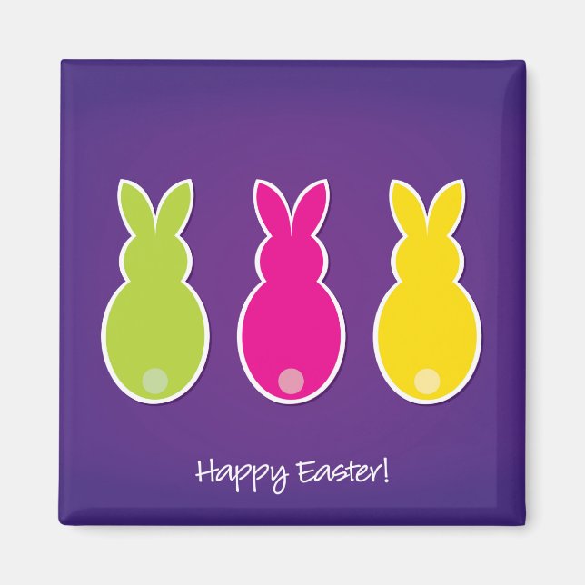 Bright Easter Bunny Silhouette Magnet (Front)