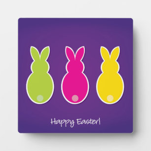 Bright Easter Bunny Silhouette Plaque