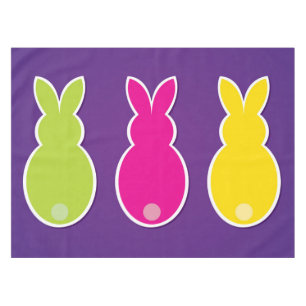 Bright Easter Bunny Silhouette Tablecloth