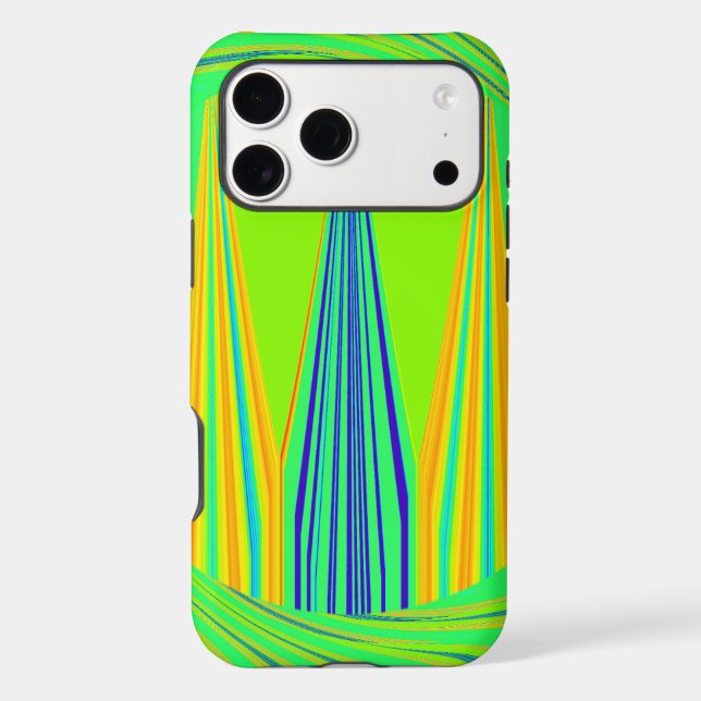 Bright Edgy Geometrical Neon  Pattern Art Design (Back)