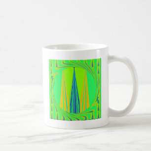 Bright Edgy Geometrical Neon  Pattern Art Design Coffee Mug